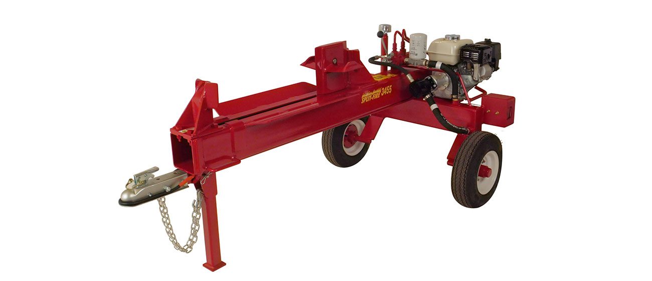 Robust 3455 Split-Fire log splitter with 4-way knife, gas powered for effective wood splitting