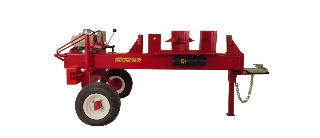 3455 Split-Fire log splitter designed for maximum efficiency with 4-way knife, gas powered