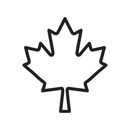 Canadian maple leaf black and white