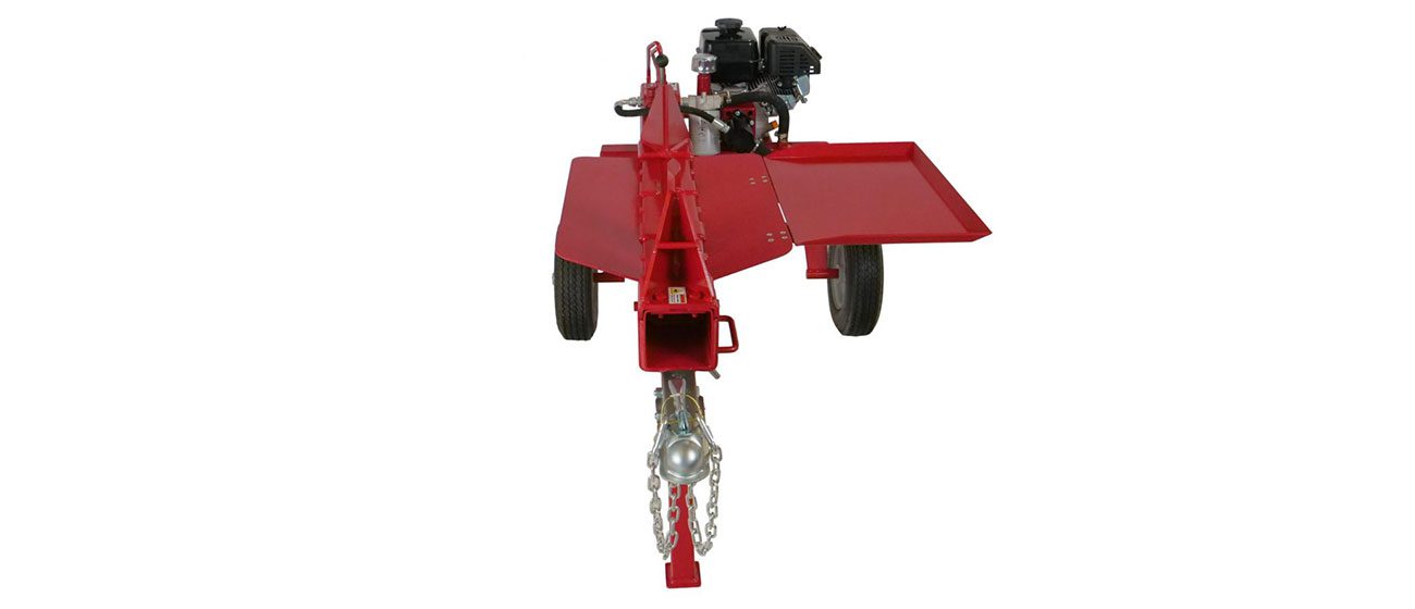 Professional-grade 2265 red wood splitter with integrated log table
