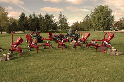 Split-fire log splitters and wood chippers