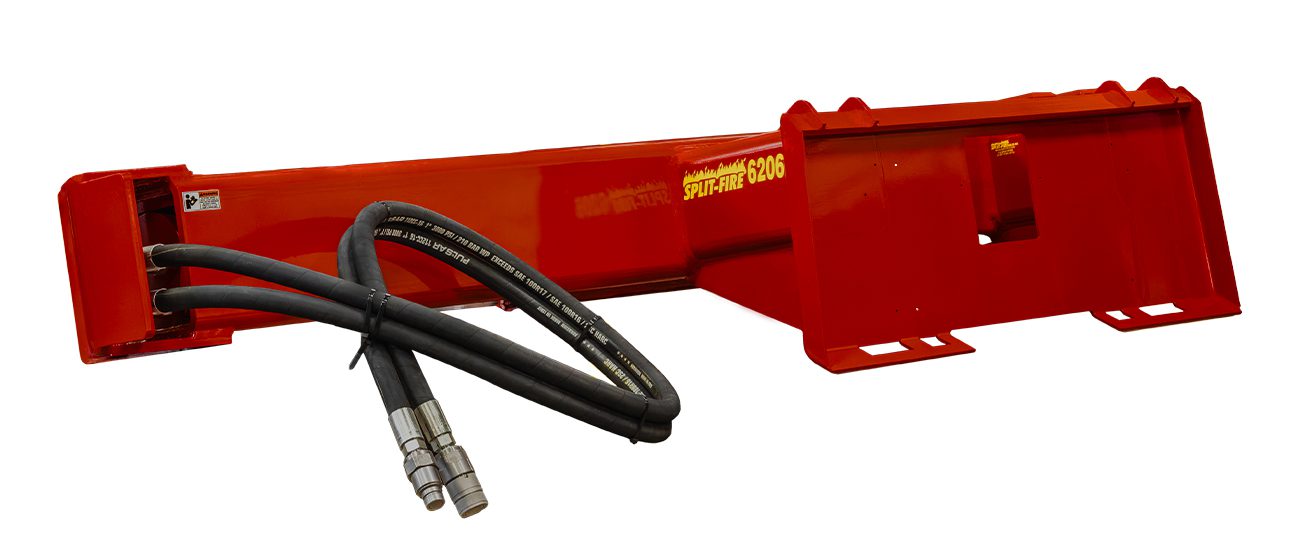 split-fire 6206 skidsteer log splitter rear side angle profile