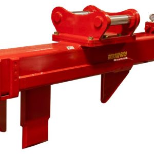split-fire 6209 excavator log splitter shown from the back with pressure relief valve