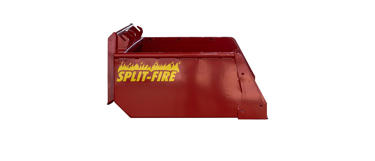 left side profile of a 48 inch split-fire hi cap bucket
