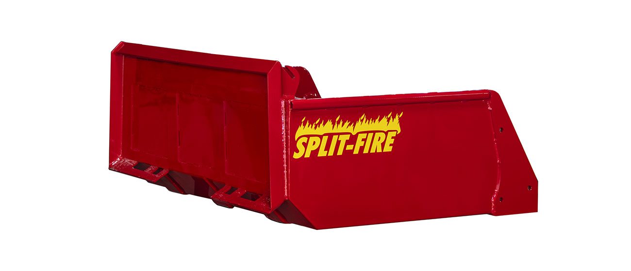 rear left side profile of a 60 inch split-fire hi cap bucket