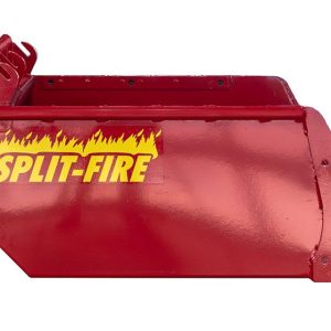left side profile of a 60 inch split-fire hi cap bucket