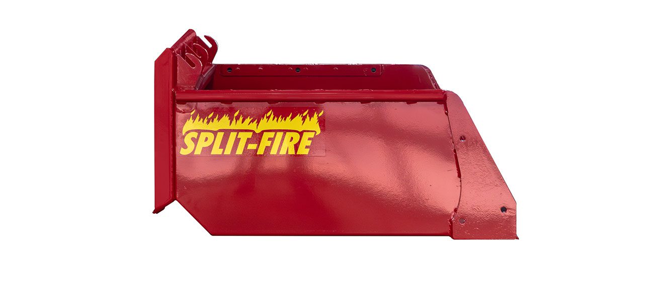 left side profile of a 60 inch split-fire hi cap bucket