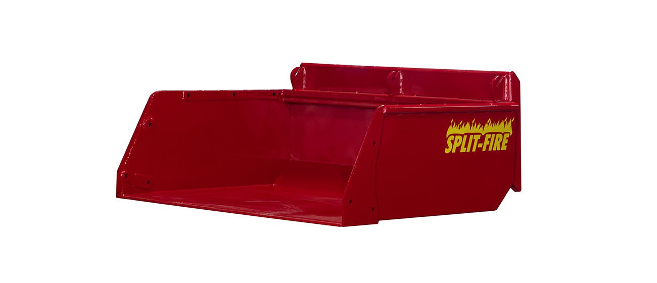 side profile of a 60 inch split-fire hi cap bucket